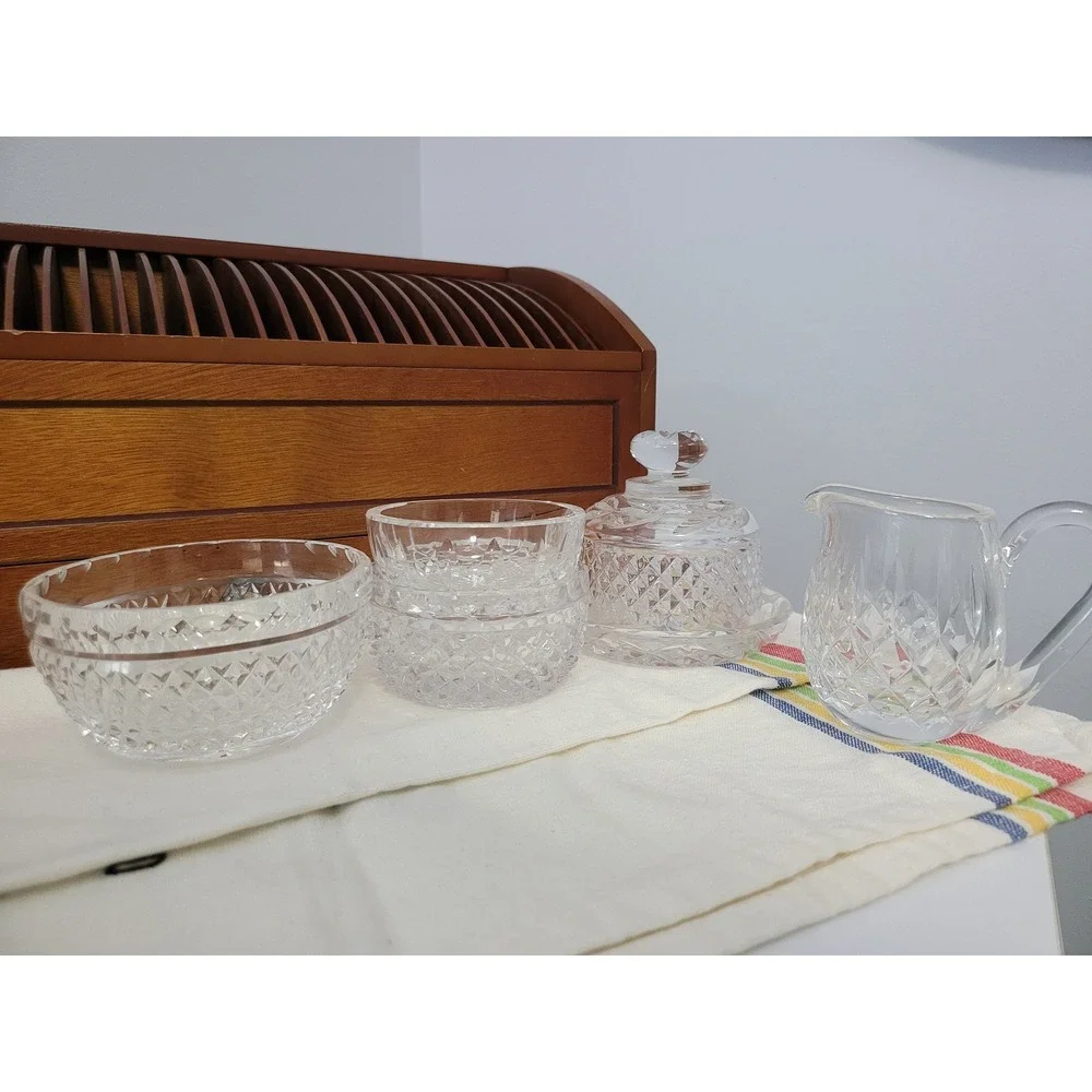 Vintage Galway Crystal Renmore Irish Lead Cut‎ Crystal Tableware Set 5pc Creamer